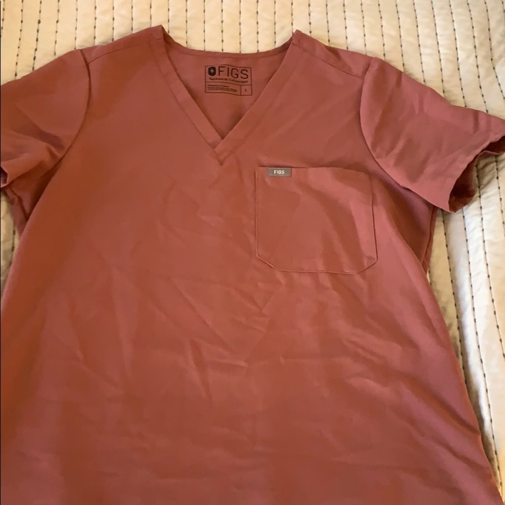 Figs Catarina scrub top size large mauve